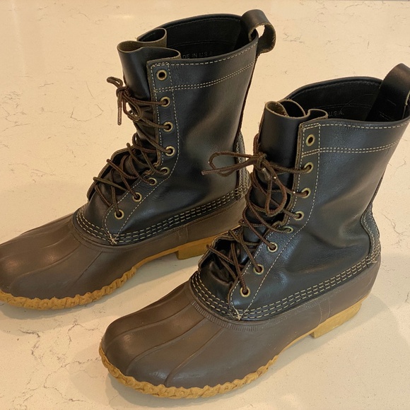 Rare Men\'s Black + Brown LL Bean Bean Boots Size 8 main image 6